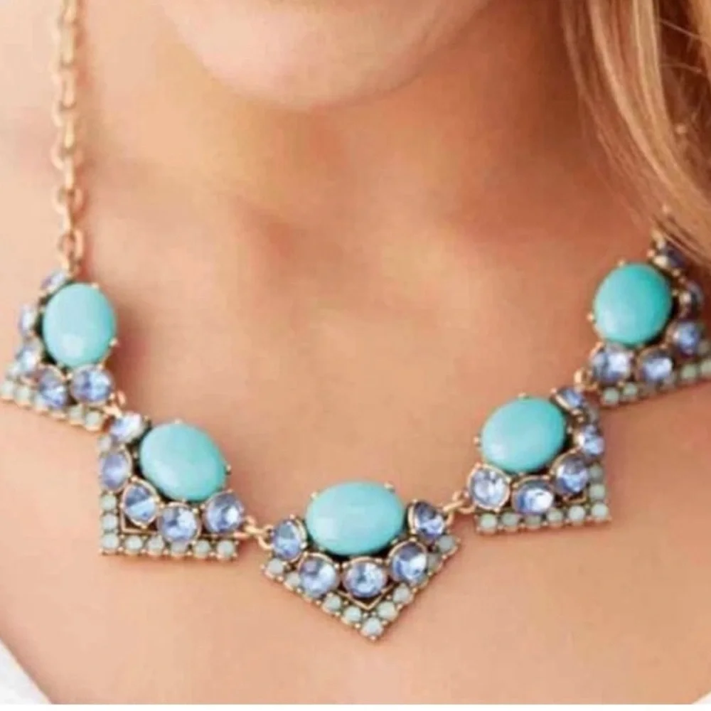 Stella and Dot Retired Rory Statement Necklace -Turquoise 🩵 - Picture 1 of 8